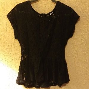 Lace peplum top
